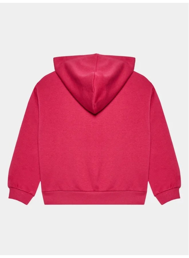 بينيتون سويت شيرت بنات من النوع الثقيل مع الرمز البريدي والترتر - Image 3